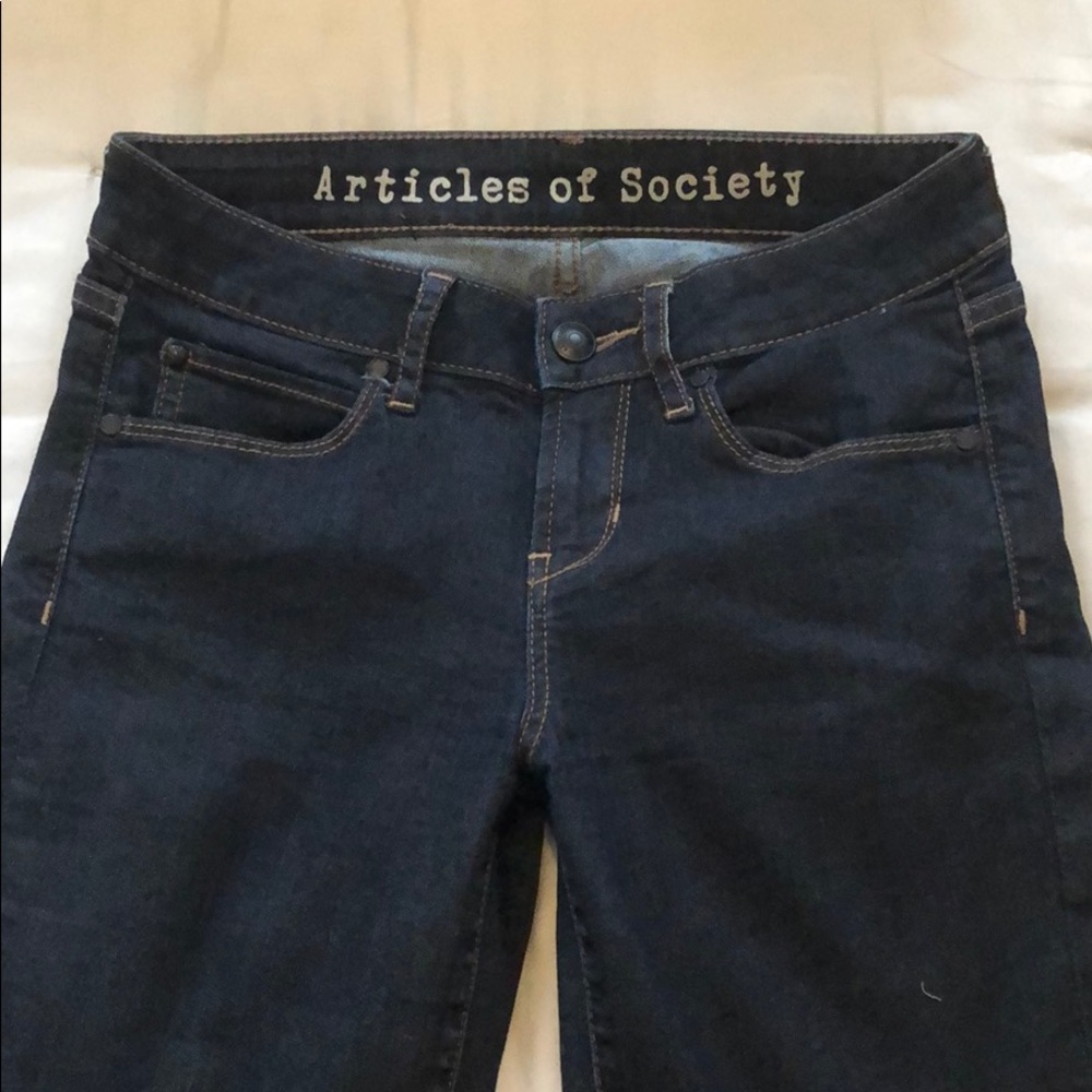 Articles of Society dark wash low rise jean